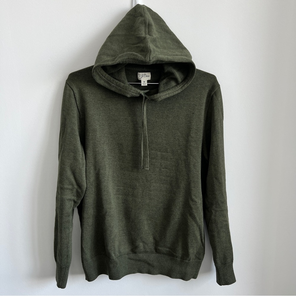 J. Crew Men’s Green Hooded Sweater, Size Medium
